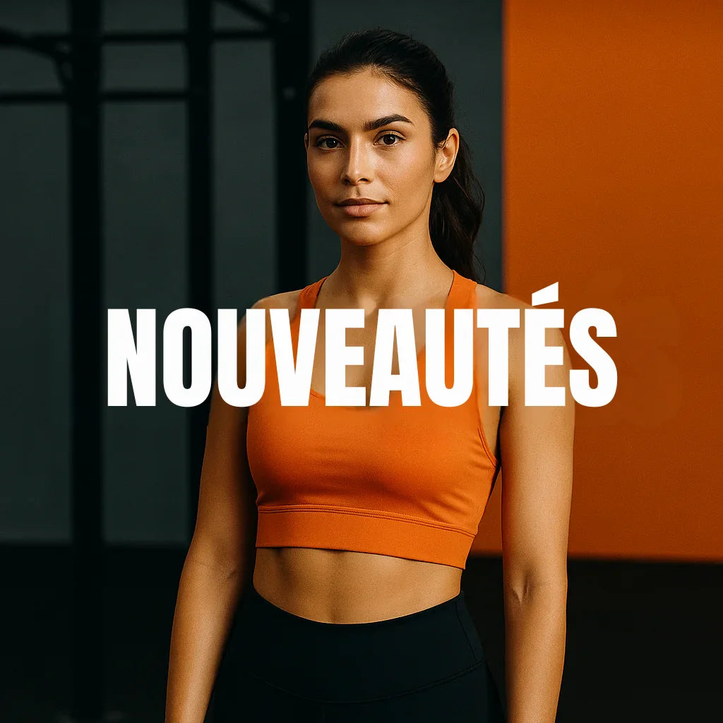 Orange brassière de sport avec bretelles fines et coupe courte dans la collection les nouveautés femmes