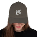 FL-FIT Casquette Billie — unisexe, gris foncé, face, logo FL blanc brodé