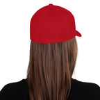FL-FIT Casquette Billie — unisexe, rouge, dos, logo FL-FIT brodé
