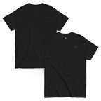 FL-FIT classic tee unisexe noir, mockup face et dos, logo noir simple