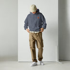 FL-FIT Hoodie — homme, gris chiné foncé, face avant, logo FL brodé poitrine gauche, coupe classique
