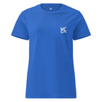 FL-FIT T-shirt femme Softstyle bleu royal, face avant, coupe ajustée légère, coton doux, dynamique
