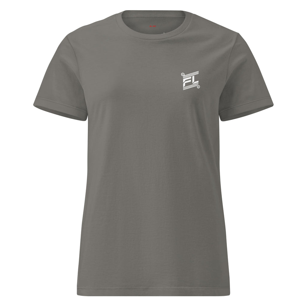 FL-FIT T-shirt femme Softstyle gris foncé, face avant, coupe ajustée légère, coton doux, sobriété