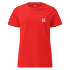 FL-FIT T-shirt femme Softstyle rouge, face avant, coupe ajustée légère, coton doux, intensité
