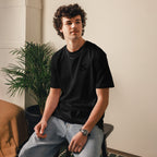 FL-FIT T-shirt oversize — homme, noir, face avant, logo FL brodé poitrine, tombé ample épaules, coton bio, essentiel