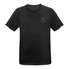 T-shirt respirant homme jaune soleil vue de face à plat, col rond, graphique "DREAM GRIND REPEAT FL-FIT" imprimé sur la poitrine, fond blanc