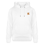 Hoodie unisexe face avant couleur blanc avec logo brodé orange 