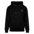 Hoodie unisexe face avant couleur noir avec logo brodé orange 