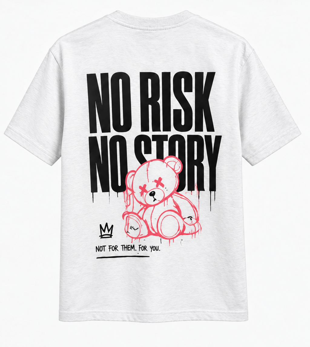 T-shirt Oversize Unisexe NO RISK NO STORY – FL-FIT