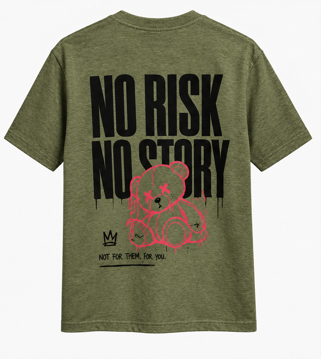 T-shirt Oversize Unisexe NO RISK NO STORY – FL-FIT