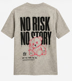 T-shirt oversize gris No Risk no Story