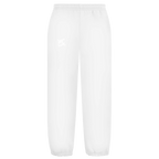 Face avant d'un pantalon fluffy de couleur blanc avec logo FL blanc