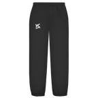 Face avant d'un pantalon fluffy de couleur noir avec logo FL blanc