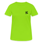 Face avant d'un t-shirt couleur vert néon avec logo FL en noir