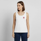 Débardeur  Femme FL-Fit – Légèreté, Confort et Performance - blanc avec logo brodé orange 