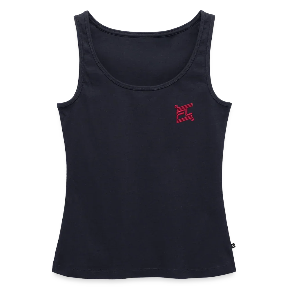 Débardeur  Femme FL-Fit – Légèreté, Confort et Performance - bleu marine avec logo brodé orange 