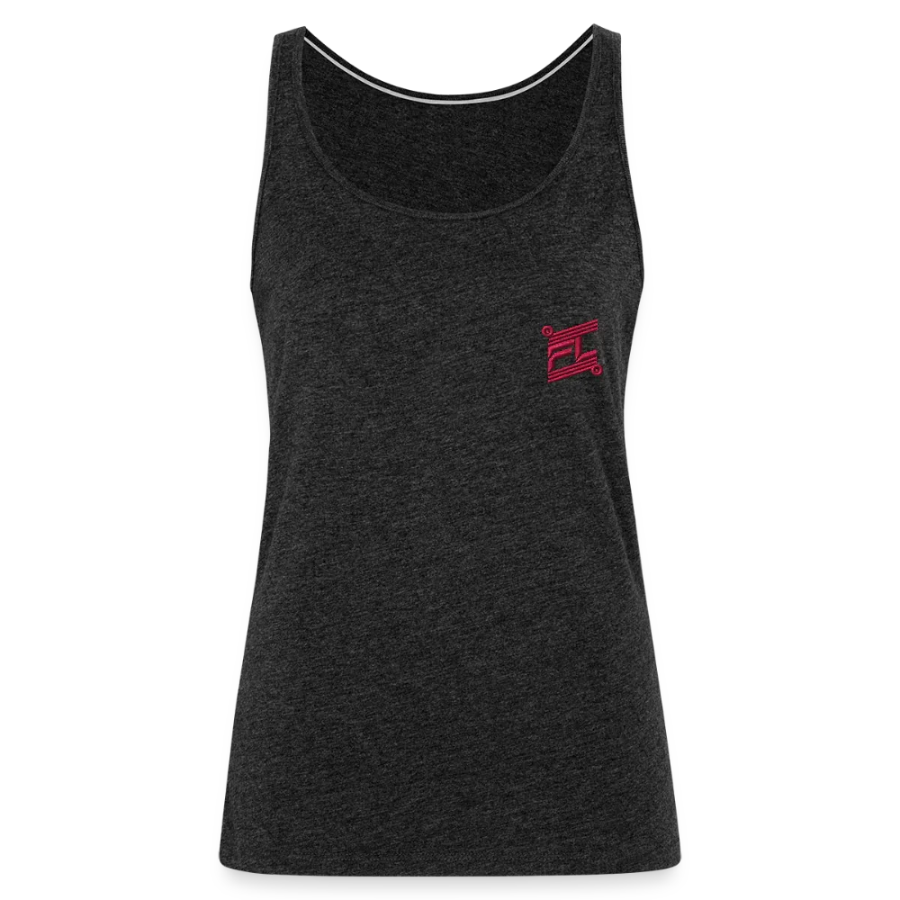 Débardeur  Femme FL-Fit – Légèreté, Confort et Performance - charbon avec logo brodé orange 