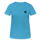 Face avant d'un t-shirt couleur bleu saphir avec logo FL en noir