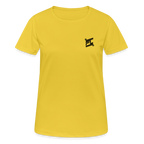 Face avant d'un t-shirt couleur jaune avec logo FL en noir