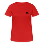 Face avant d'un t-shirt couleur rouge avec logo FL en noir
