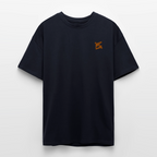 T-shirt ICONIC oversize epais - bleu marine - avec logo brodé FL couleur orange
