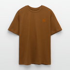 T-shirt ICONIC oversize epais - Caramel léger - avec logo brodé FL couleur orange