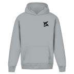 hoodie oversize fluffy bleu de la marque FL-FIT avec logo FL noir 