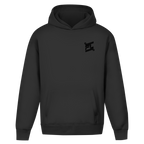 hoodie oversize fluffy noir de la marque FL-FIT avec logo FL noir 