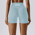 Femme portant un short Legging gainant bleu ciel FL-FIT pour femme fitness