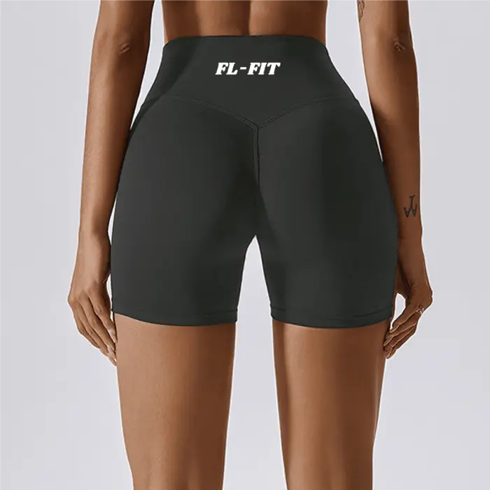 Femme portant un short Legging gainant gris anthracite FL-FIT pour femme fitness