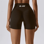 Femme portant un short Legging gainant marron FL-FIT pour femme fitness
